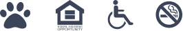 Equal Housing, Pet friendly, accessible, nonsmoking